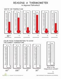 How to read a thermometer is a basic skill kids need to know. Reading The Thermometer First Grade Science Science Worksheets Second Grade Science