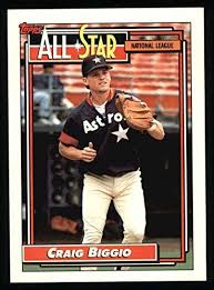 A bat that biggio used during that game against the rockies is now a part of the museum's collection. 1992 Topps 393 All Star Craig Biggio Houston Astros Baseball Card