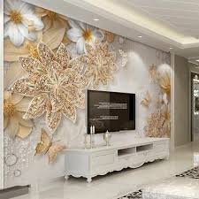 gold flower mural wallpaper 3d luxury