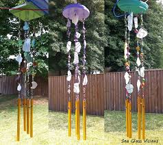 Wire Wrapped Sea Glass Wind Chimes