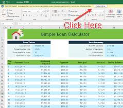 Download Microsoft Excel Simple Loan Calculator Spreadsheet