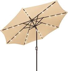 Mnb Umbrella With Solar Lights Outdoor