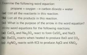 Word Equation Propane Oxygen Carbon