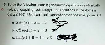 Solved 5 Solve The Following Linear
