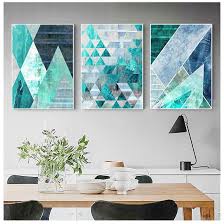 Abstract Geometric Turquoise Canvas