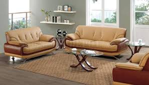 dark brown leather two tone living room