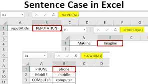 sentence case in excel how to use