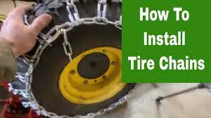 install tire chains on a john deere 400