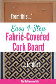 cork board makeover with fabric an