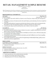 Retail Manager Resumes Sample Store Manager Resume Sample Resume Of