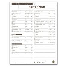Client Workout Sheets Intermediate Reformer