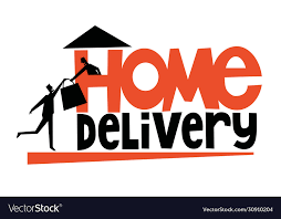 home delivery typography with man