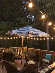 adding patio string lights to the deck