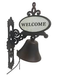 garden hanging door bell with welcome