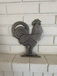 Rooster Wall Hanging Pewter Metal