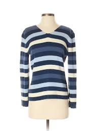 Details About Liz Claiborne Women Blue Wool Pullover Sweater Sm