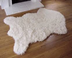 faux sheep skin rug ivory fake sheep