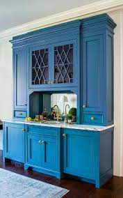 blue chippendale style bar cabinet