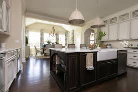 large kitchen island with prep sink and