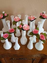 Milk Glass Bud Vases Wedding Decor
