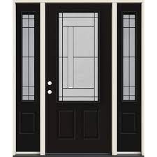 Black Steel Prehung Front Door