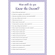 Josh clark anyone who's sat through a long ceremony, followed. Personalized Printable How Well Do You Know The Groom Game Polka Dots Personalized Brides