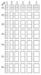 window sizes chart double hung windows