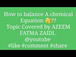 balancing chemical equation steps for