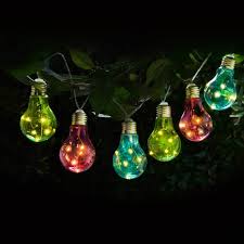 coloured light bulb string lights