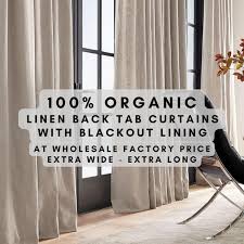 Organic Linen Curtains Back Tab With
