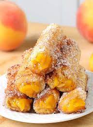 Peach Cobbler French Toast Roll Ups gambar png