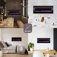 Northwest 54 In No Heat Led Fire And Ice Electric Fireplace With Remote In Black