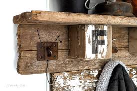 Fall Farm Reclaimed Wood Coat Hook Shelf