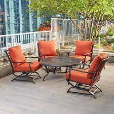 metal patio fire pit seating set