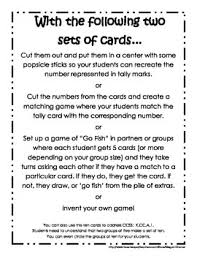 Guides for new and experienced players. Tally Card Games Match Game Build The Tallies Go Fish By Megan Cramer