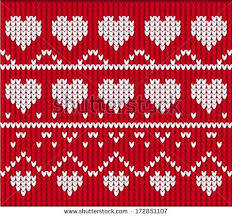 Ornamental Pattern For Knitting And Embroidery Heart Stock