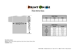 Polo Shirt Size Chart By Print On Me Issuu
