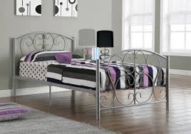 bed twin size silver metal frame only