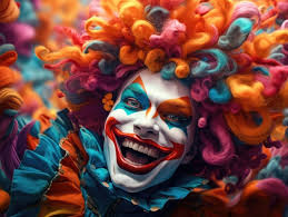 evil halloween clown face makeup crazy