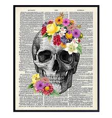 I love halloween and i have decorations up all year round. Skull Painting Retro Skull Wall Art Vintage Dictionary Page Art Skull Drawing Anatomy Halloween Decoration Pink Skull Art Print Digital Art Collectibles Deshpandefoundationindia Org