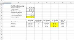 a simple capitalization table template