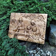 Holy Family Nativity Wood Carving