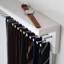 White Tie Rack With Shelf To Hold