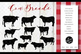 Cow Breeds Silhouette Vector Svg File Graphic By Thesilhouettequeenshop Creative Fabrica