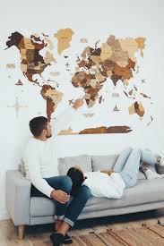 Husband Wooden World Map Wall Art