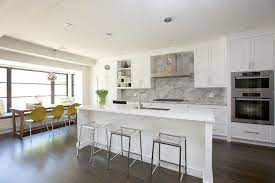 kitchen island with clear stools