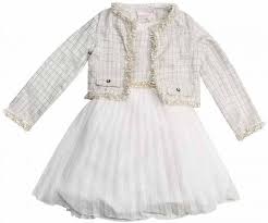 Youngland Girls 4 6x 2 Piece Coat Dress Chanel White