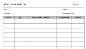 Minutes Of Meeting Template With Action Items Magdalene