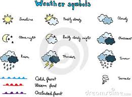 Find the perfect weather forecast symbols stock photo. Weather Symbols