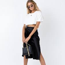 Brand New Never Worn Black Midi Slip Skirt From Depop